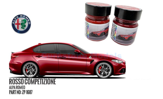  | Zero Paints ZP-1687 | Airbrush Paint 2x 30ml Alfa Romeo Rosso Competizione