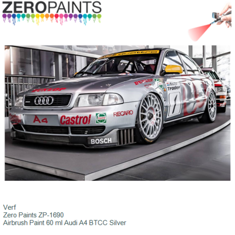 Verf  | Zero Paints ZP-1690 | Airbrush Paint 60 ml Audi A4 BTCC Silver