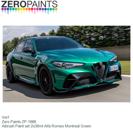 Verf  | Zero Paints ZP-1688 | Aibrush Paint set 2x30ml Alfa Romeo Montreal Green