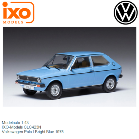 Modelauto 1:43 | IXO-Models CLC423N | Volkswagen Polo I Bright Blue 1975