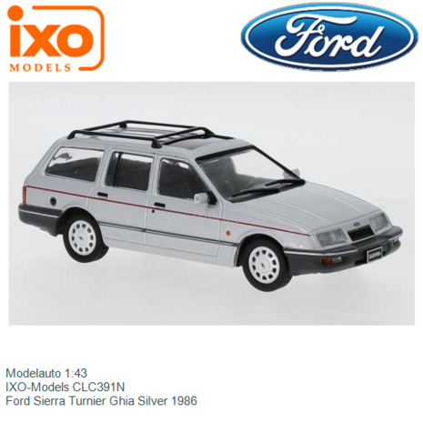 Modelauto 1:43 | IXO-Models CLC391N | Ford Sierra Turnier Ghia Silver 1986