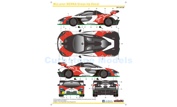 1:24 | SK Decals 24129 | Decalset McLaren Senna 2020