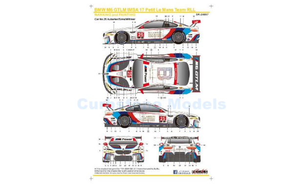 Decal set 1:24 | SK Decals SK24087 | BMW M6 GTLM IMSA | Team RRL 2018 #25 - K.Wittmer - A.Sims - B.Auberlen