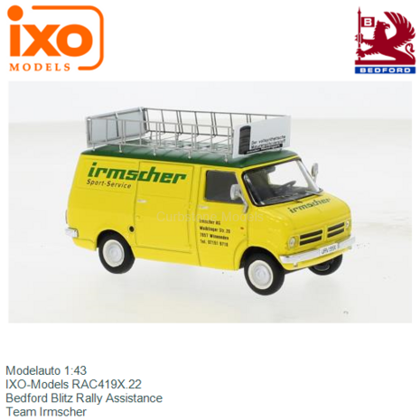 Modelauto 1:43 | IXO-Models RAC419X.22 | Bedford Blitz Rally Assistance | Team Irmscher