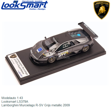 Modelauto 1:43 | Looksmart LS379A | Lamborghini Murcielago R-SV Grijs metallic 2009