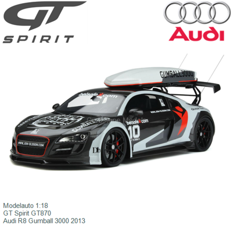 Modelauto 1:18 | GT Spirit GT870 | Audi R8 Gumball 3000 2013