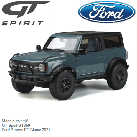 Modelauto 1:18 | GT Spirit GT359 | Ford Bronco FE Blauw 2021