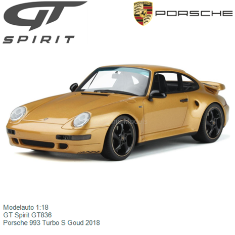 Modelauto 1:18 | GT Spirit GT836 | Porsche 993 Turbo S Goud 2018