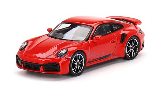 Modelauto 1:64 | MiniGT MGT00423 | Porsche 911 Turbo S Guards Red