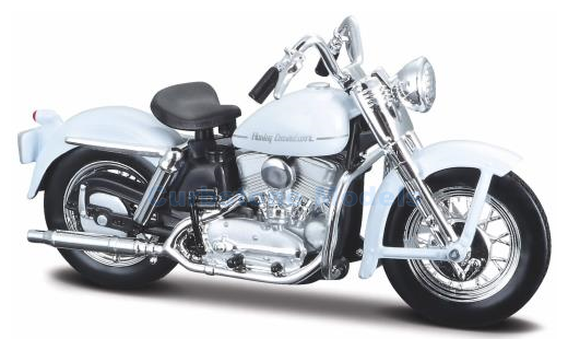 Motorfiets 1:18 | Maisto 20-18858WHITE | Harley Davidson K Model White 1952