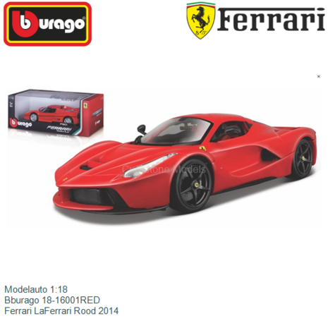 Modelauto 1:18 | Bburago 18-16001RED | Ferrari LaFerrari Rood 2014
