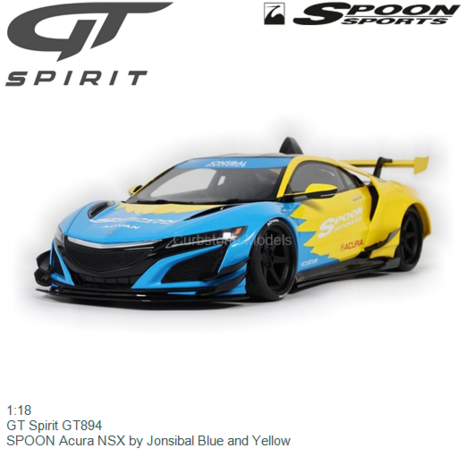 1:18 | GT Spirit GT894 | SPOON Acura NSX by Jonsibal Blue and Yellow