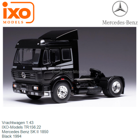 Vrachtwagen 1:43 | IXO-Models TR156.22 | Mercedes Benz SK II 1850 | Black 1994
