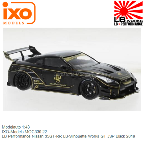 Modelauto 1:43 | IXO-Models MOC330.22 | LB Performance Nissan 35GT-RR LB-Silhouette Works GT JSP Black 2019