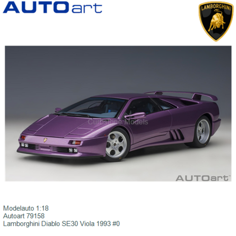 Modelauto 1:18 | Autoart 79158 | Lamborghini Diablo SE30 Viola 1993 #0