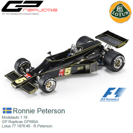 Modelauto 1:18 | GP Replicas GP095A | Lotus 77 1976 #5 - R.Peterson