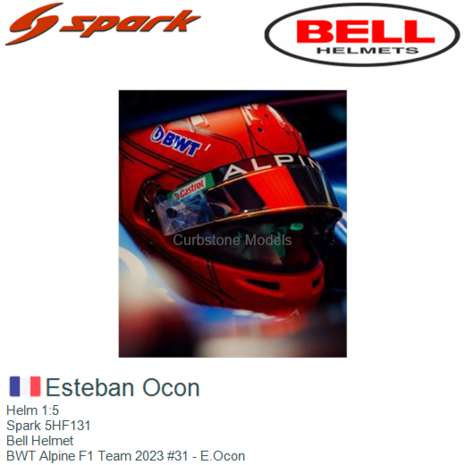 Helm 1:5 | Spark 5HF131 | Bell Helmet | BWT Alpine F1 Team 2023 #31 - E.Ocon