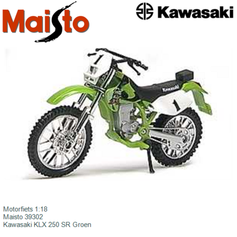 Motorfiets 1:18 | Maisto 39302 | Kawasaki KLX 250 SR Groen