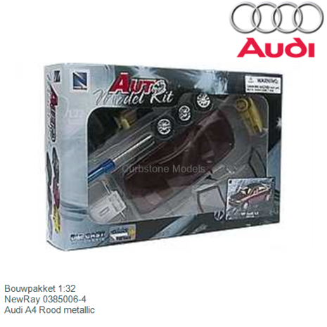 Bouwpakket 1:32 | NewRay 0385006-4 | Audi A4 Rood metallic