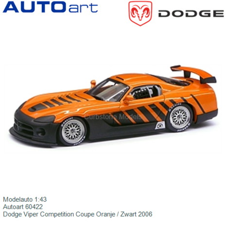 Modelauto 1:43 | Autoart 60422 | Dodge Viper Competition Coupe Oranje / Zwart 2006