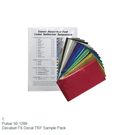 1: | Pulsar 50-1299 | Decalset FX Decal TRF Sample Pack