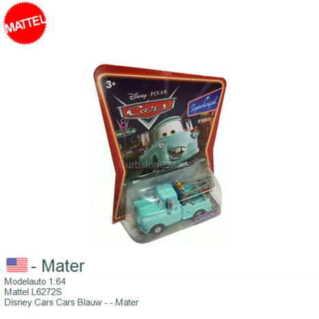 Modelauto 1:64 | Mattel L6272S | Disney Cars Cars Blauw - -.Mater
