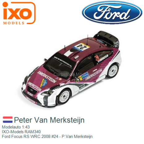 Modelauto 1:43 | IXO-Models RAM340 | Ford Focus RS WRC 2008 #24 - P.Van Merksteijn