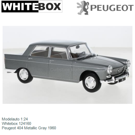 Modelauto 1:24 | Whitebox 124160 | Peugeot 404 Metallic Gray 1960