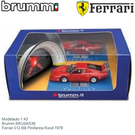 Modelauto 1:43 | Brumm BRU0AS36 | Ferrari 512 BB Pinifarina Rood 1979