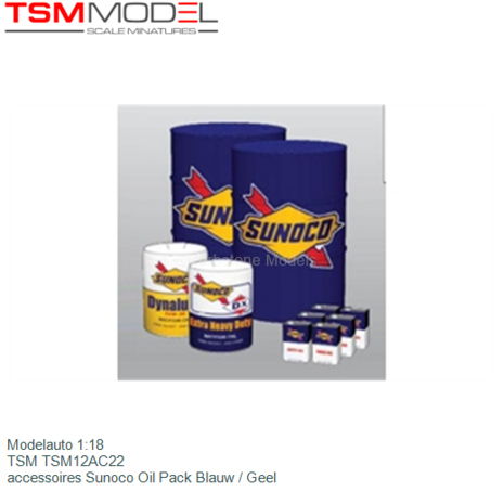 Modelauto 1:18 | TSM TSM12AC22 | accessoires Sunoco Oil Pack Blauw / Geel