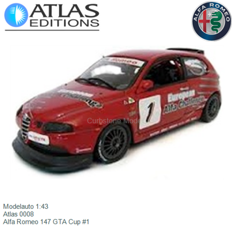 Modelauto 1:43 | Atlas 0008 | Alfa Romeo 147 GTA Cup #1