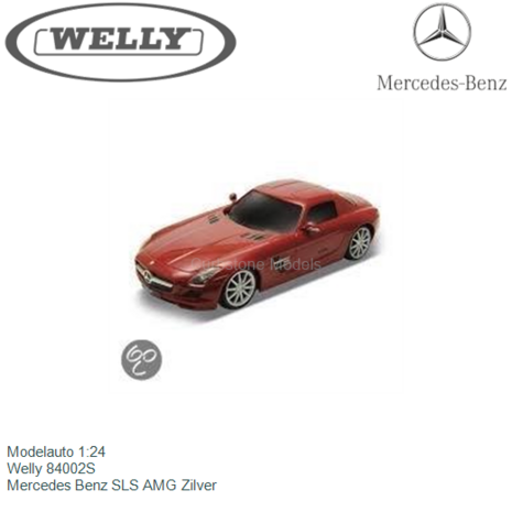 Modelauto 1:24 | Welly 84002S | Mercedes Benz SLS AMG Zilver