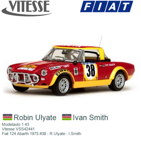 Modelauto 1:43 | Vitesse VSS42441 | Fiat 124 Abarth 1975 #38 - R.Ulyate - I.Smith 