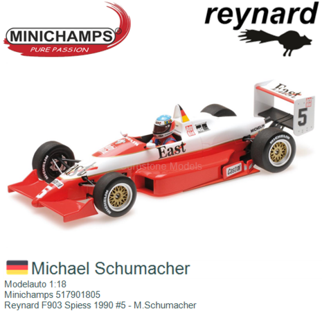 Modelauto 1:18 | Minichamps 517901805 | Reynard F903 Spiess 1990 #5 - M.Schumacher