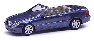 Modelauto 1:87 | Busch B66961347 | Mercedes Benz CLK Convertible Blauw metallic