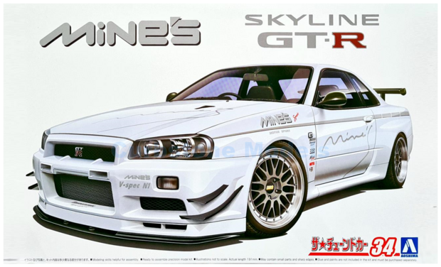 Bouwpakket 1:24 | Aoshima AO05986 | Nissan Skyline GT-R Mine's White