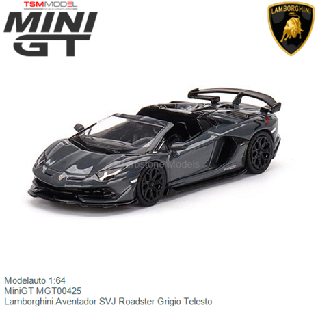 Modelauto 1:64 | MiniGT MGT00425 | Lamborghini Aventador SVJ Roadster Grigio Telesto
