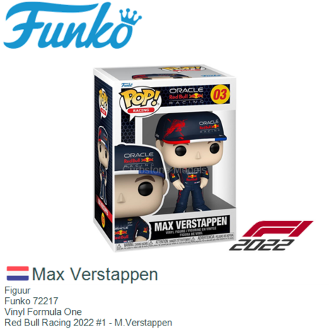 Figuur  | Funko 72217 | Vinyl Formula One | Red Bull Racing 2022 #1 - M.Verstappen