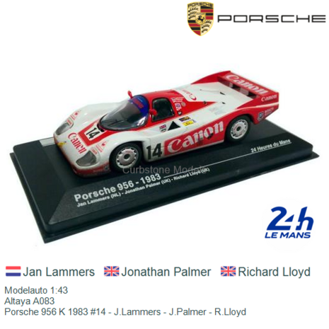Modelauto 1:43 | Altaya A083 | Porsche 956 K 1983 #14 - J.Lammers - J.Palmer - R.Lloyd