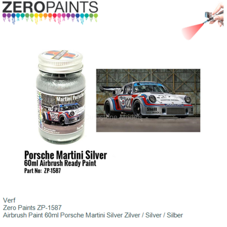 Verf  | Zero Paints ZP-1587 | Airbrush Paint 60ml Porsche Martini Silver Zilver / Silver / Silber