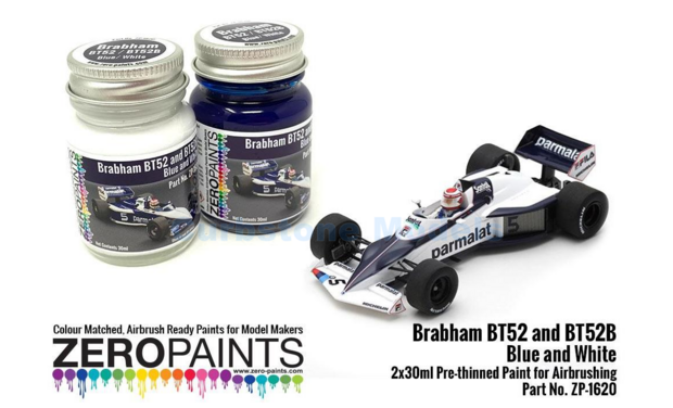 Verf  | Zero Paints ZP-1620 | Airbrush set 2x 30ml Brabham Blue and White #33