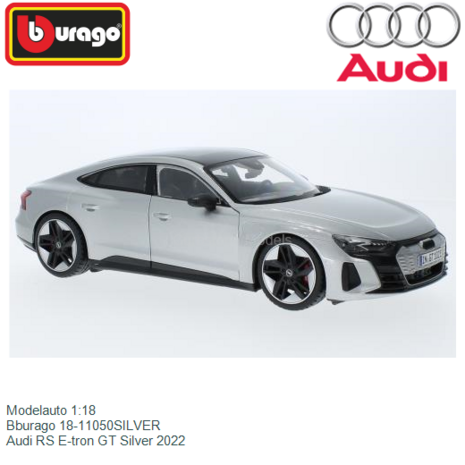 Modelauto 1:18 | Bburago 18-11050SILVER | Audi RS E-tron GT Silver 2022