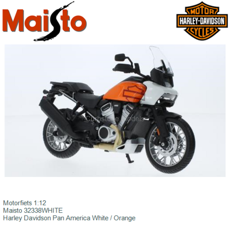 Motorfiets 1:12 | Maisto 32338WHITE | Harley Davidson Pan America White / Orange