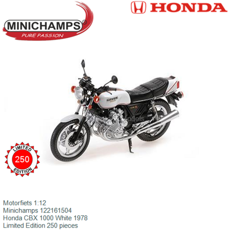 Motorfiets 1:12 | Minichamps 122161504 | Honda CBX 1000 White 1978