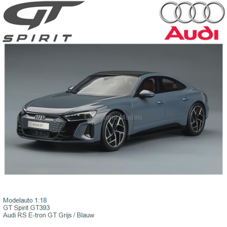 Modelauto 1:18 | GT Spirit GT393 | Audi RS E-tron GT Grijs / Blauw