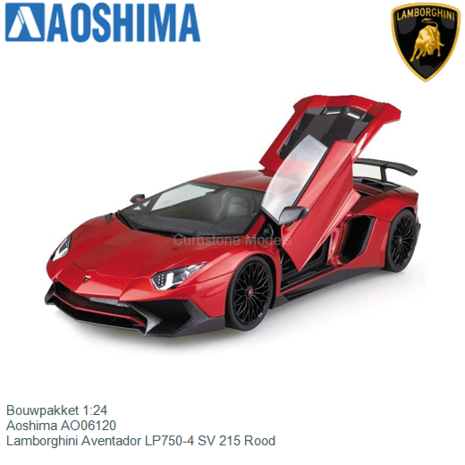 Bouwpakket 1:24 | Aoshima AO06120 | Lamborghini Aventador LP750-4 SV 215 Rood