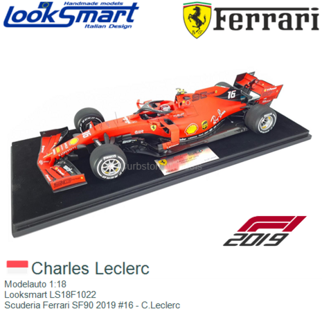 Modelauto 1:18 | Looksmart LS18F1022 | Scuderia Ferrari SF90 2019 #16 - C.Leclerc