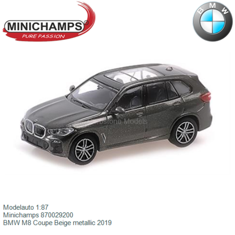 Modelauto 1:87 | Minichamps 870029200 | BMW M8 Coupe Beige metallic 2019
