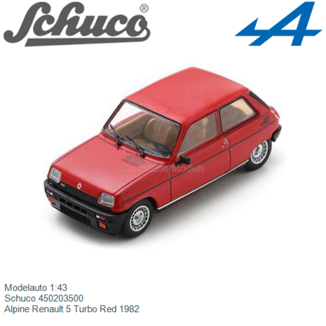 Modelauto 1:43 | Schuco 450203500 | Alpine Renault 5 Turbo Red 1982