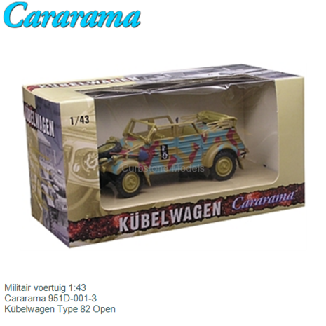 Militair voertuig 1:43 | Cararama 951D-001-3 | Kübelwagen Type 82 Open